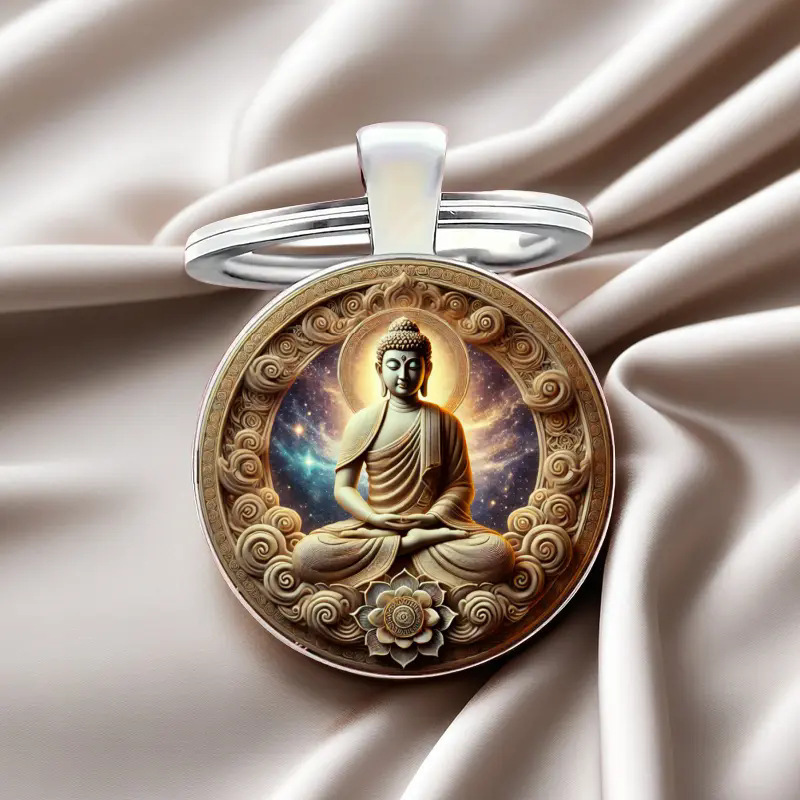 Elegant Alloy Buddha Meditation Keychain - Perfect for Birthdays, Graduations, Parties, Christmas