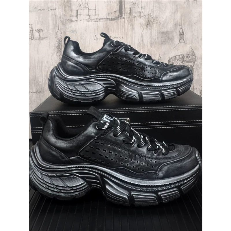 Мужская старая ретро папочка обувь модная толстая подошва повседневная сетчатая обувь дышащая