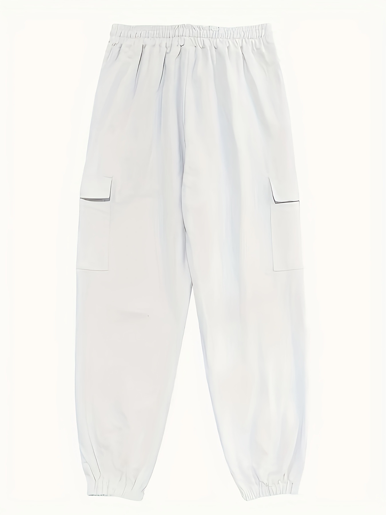 Men's Linen-Cotton Casual Jogger Pants, Relaxed Fit Drawstring Multi-Pocket Trousers For Autumn_viptrois.com