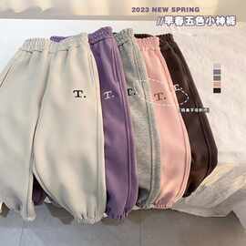 跨境儿童春夏款卫裤宝宝时尚百搭运动裤女童休闲时尚洋气裤子批发