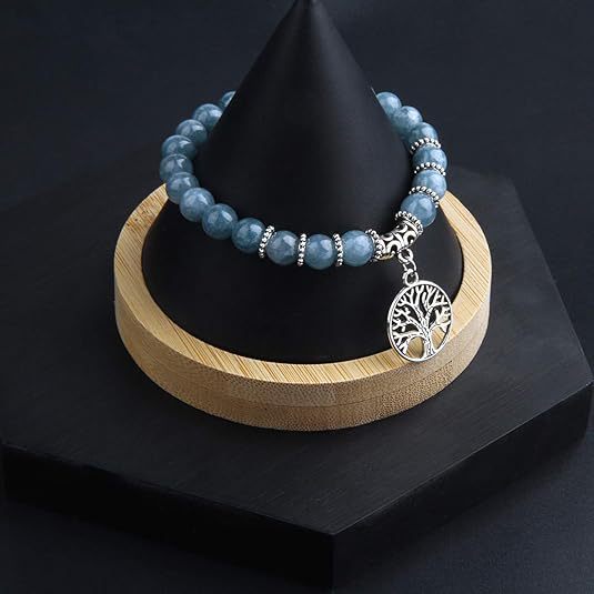 Bracelet arbre de vie plume avec pierres turquoise bohème_voghion.com