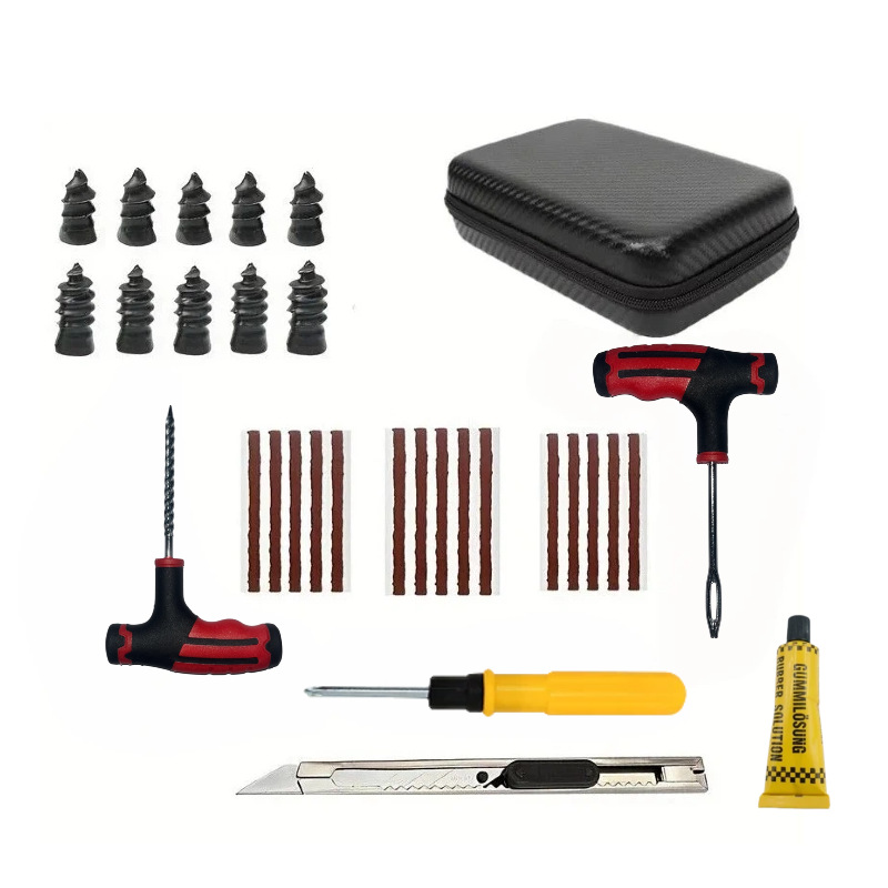 Cross-border car tire repair tool set, 45-piece car tire repair kit, electric vehicle vacuum tire repair tool
