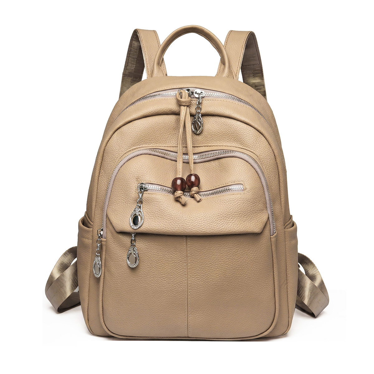 Mochila de Cuero para Mujer de Cuero PU Antirrobo Multicapa para Uso Diario y 通勤
