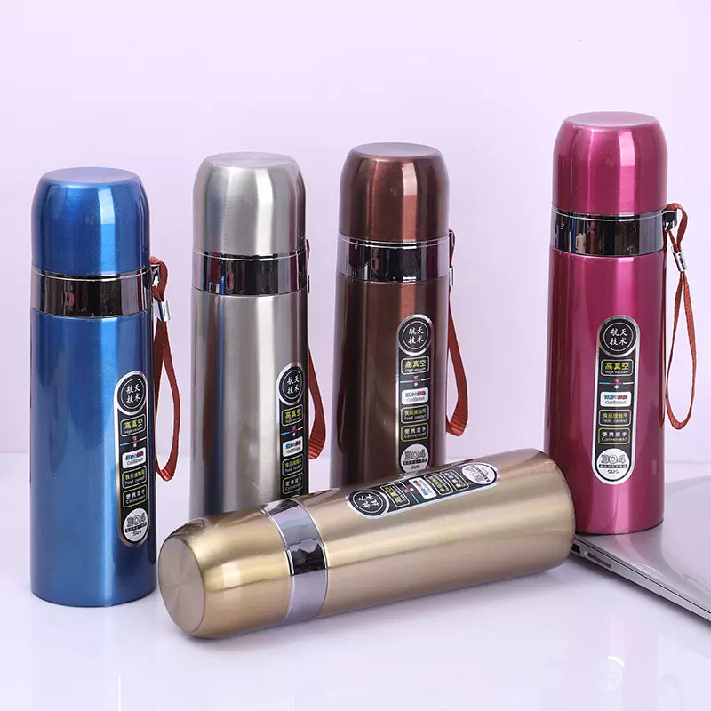 厂家直销批发户外保温水壶304不锈钢铁甲杯子弹头保温杯礼品印刷