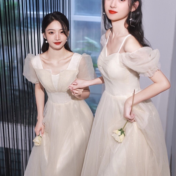 2026 new bridesmaid dress, plus size, slimming, suitable for sister groups, student performances, coming-of-age ceremonies, and can be worn casually