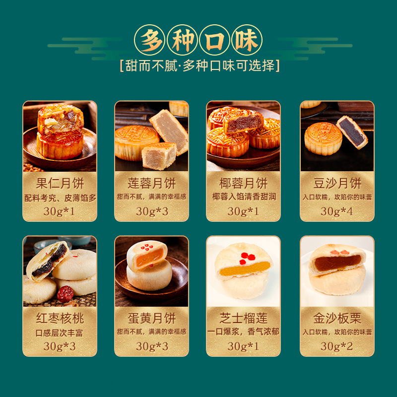 枣粮先生月饼礼盒广式豆沙蛋黄板栗榴莲中秋节伴手礼员工团购福利|undefined