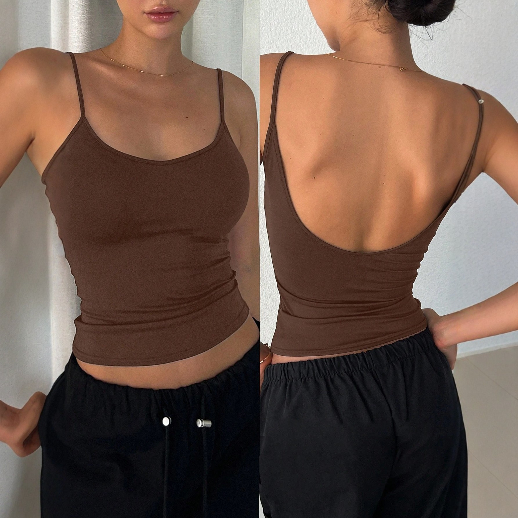 2026 Spicy Girl Style, Backless Camisole Vest, Women's Inner And Outer Tops_ecoleips.com
