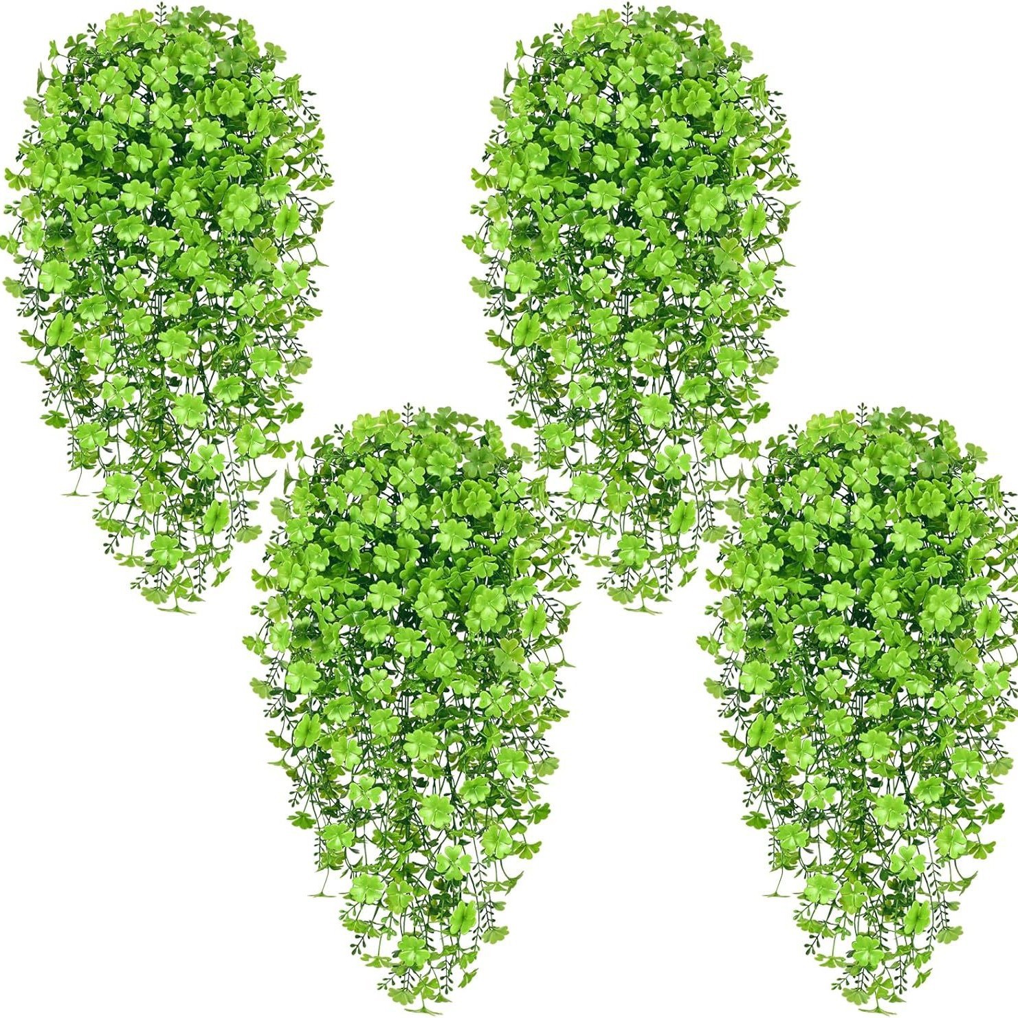 Amazon Cross-Border Artificial Four-Leaf Grass Plant Vines for Home Decoration, Hanging Green Leaves for Weddings and Parties