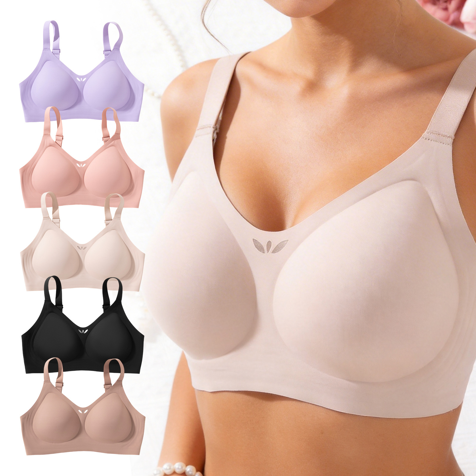 Zeriluna 冰丝无痕果冻胸罩 多色透气亲肤贴合身形时尚简约内衣