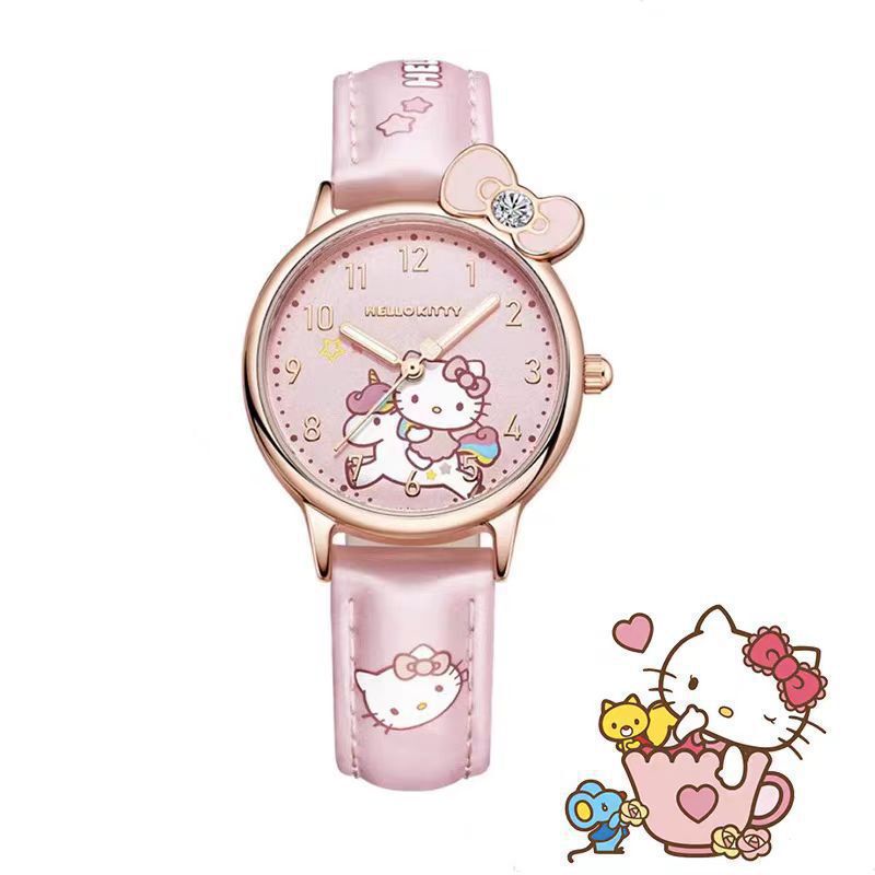Cute Cartoon Kt Cat Cinnamon Dog Kuromi Creative Style Kidsren's Student Girl High Quality Waterproof Watch
