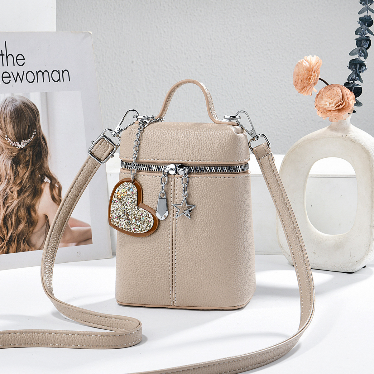 Exquisita mini bolso de cubo casual bolso de viaje diario de moda versátil mochila de hombro bolsas transfronterizas