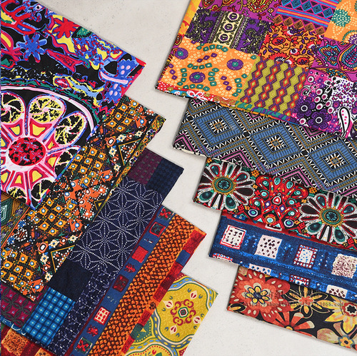 Cotton and Linen Printed Fabric Patchwork Women's Clothing Dress Ethnic Style Handmade Fabric