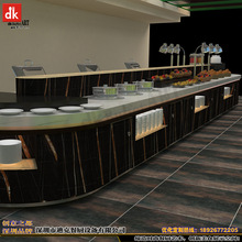 迪克移动布菲台设计与布置图 自助餐保温灯设备 餐饮空间环境规划