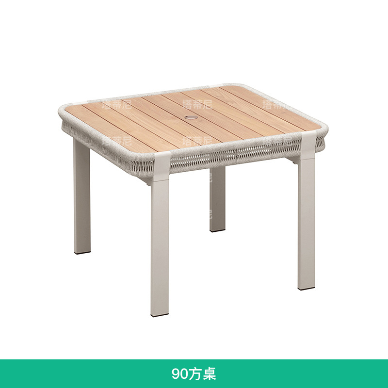 Mesa y silla de ocio al aire libre patio villa jardín combinación de tela de caña hotel residencial terraza al aire libre silla de caña impermeable image 8
