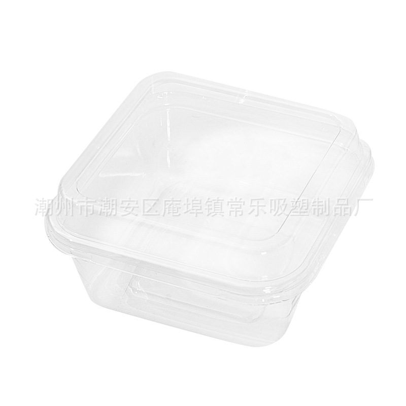 Caja de embalaje de pastel de mousse, caja de leche de soja, caja cuadrada de plástico transparente a prueba de niebla para hornear, caja de embalaje de postre de punto oeste