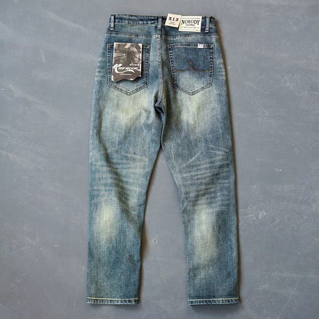 Jeans cargo homme coupe large style rétro décontracté polyvalent_voghion.com
