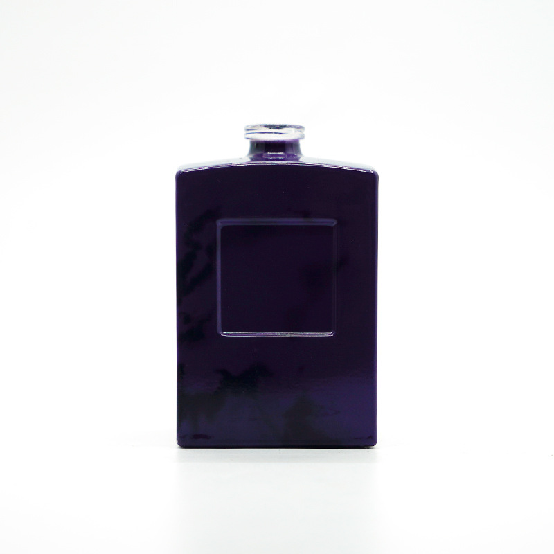 批发爆款喷色100ml方形厚底空香水玻璃瓶