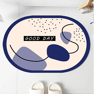 Cross-Border Simple Bathroom Floor Mats Water-Absorbent Non-Slip Foot Mats Household Diatom Mud Bathroom Bathroom Door Mats Non-Slip Mats