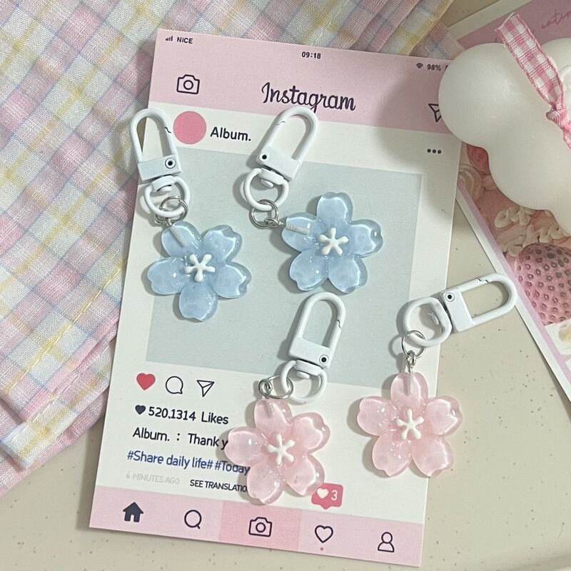 Cute Girl Heart Jelly Cherry Blossom Keychain Ins Best Friend Couple Gift Student Schoolbag Pendant Accessories All-match Cute Girl Heart Jelly Cherry Blossom Keychain Ins Best Friend Couple Gift Student Schoolbag Pendant Accessories All-match
