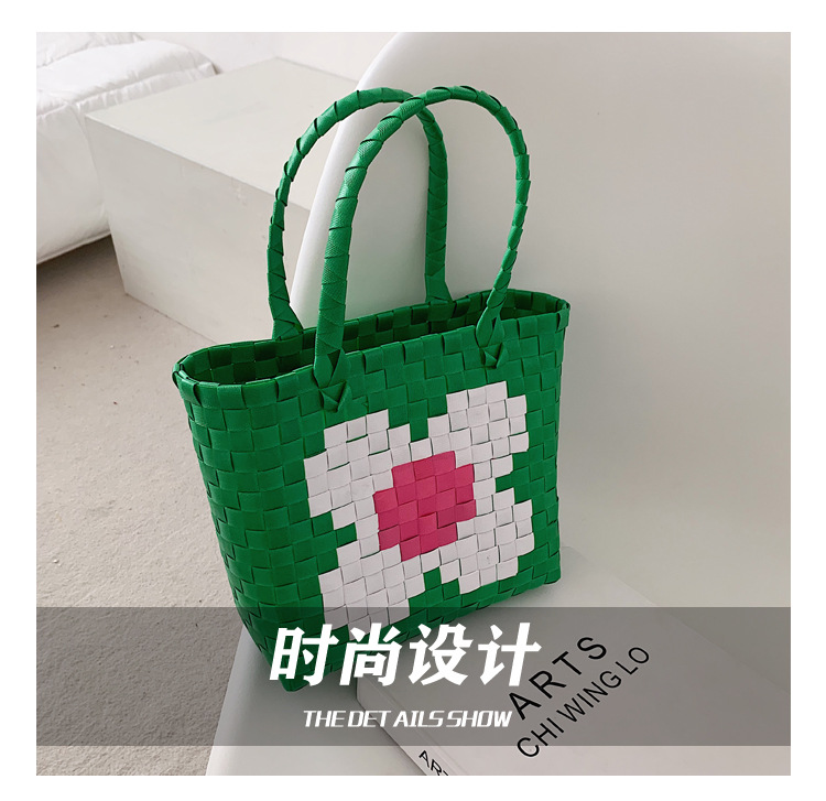 Fashion Color Woven Portable Bag display picture 21