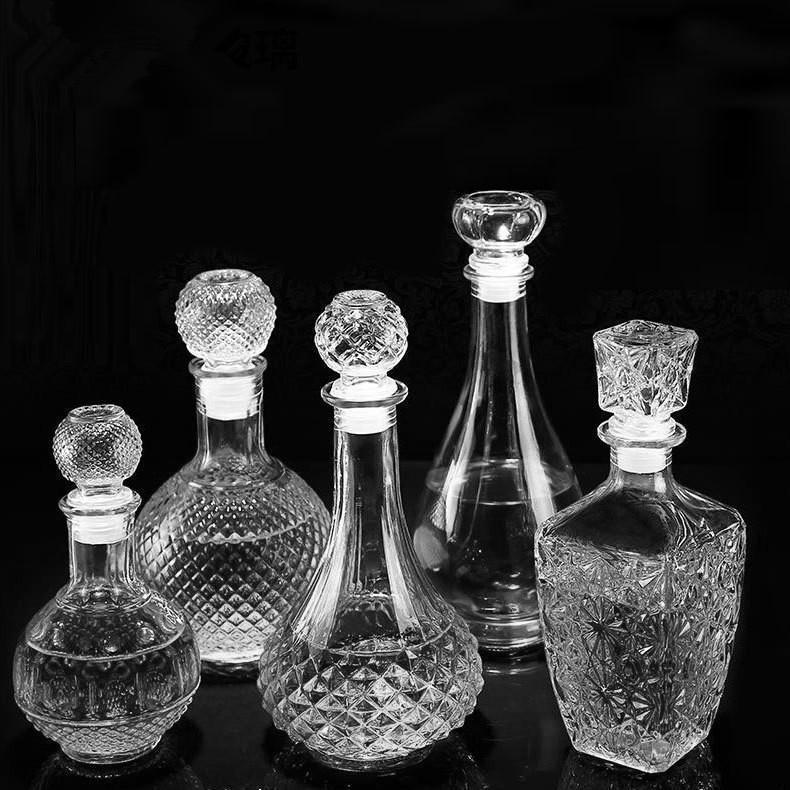 Fabricantes de vinos 50ml 1000ml botellas de prueba creativas botellas de vino rosado de diamante transparentes botellas de vino extranjero