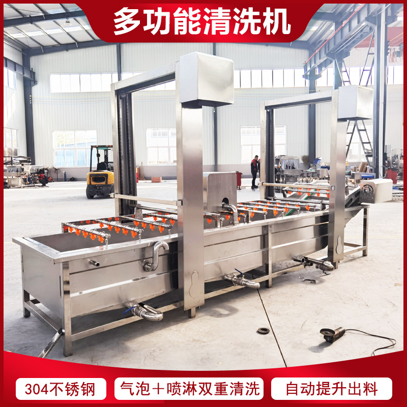 全自动喷淋式气泡清洗机 叶类蔬菜高压气泡清洗机 果蔬清洗机