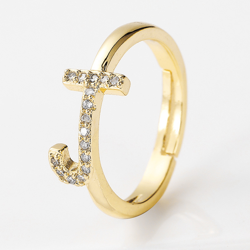 wholesale jewelry 26 English alphabet copper ring Nihaojewelrypicture10