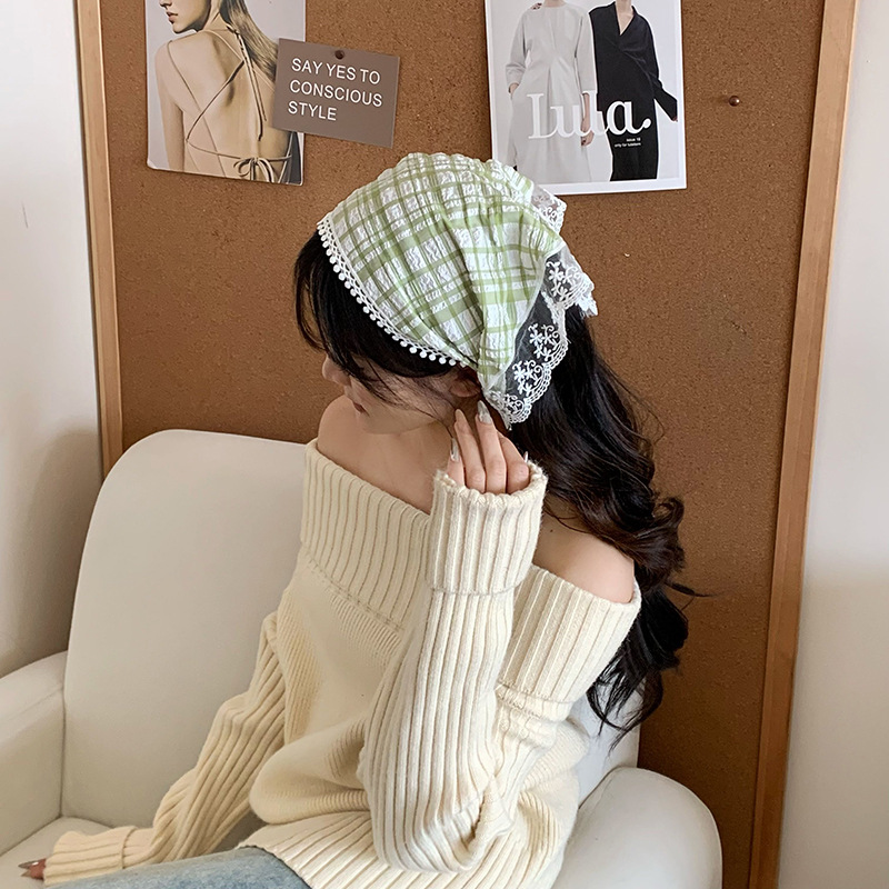 Turbante de verano pastoral nuevo pañuelo de encaje floral tocado para tomar fotos bufandas super inmortales bufandas bufandas de seda al por mayor