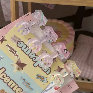 高颜值冰透房子猫咪叉子发夹卡通可爱甜美少女鸭嘴夹发卡发饰批发