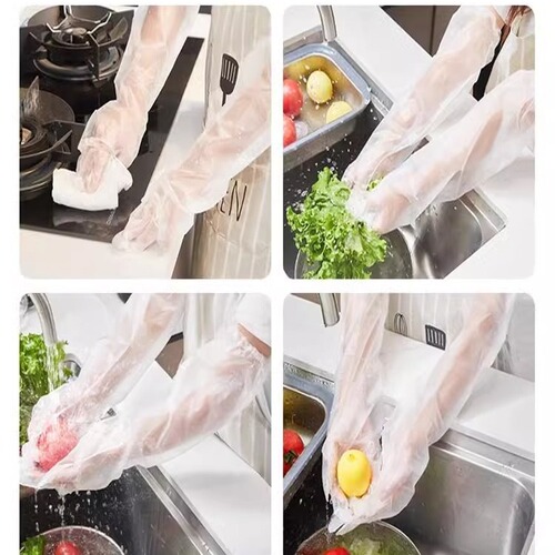 Dishwashing gloves, household cleaning gloves, slip-resistant and wear-resistant laundry kitchen gloves, home-use extended waterproof gloves