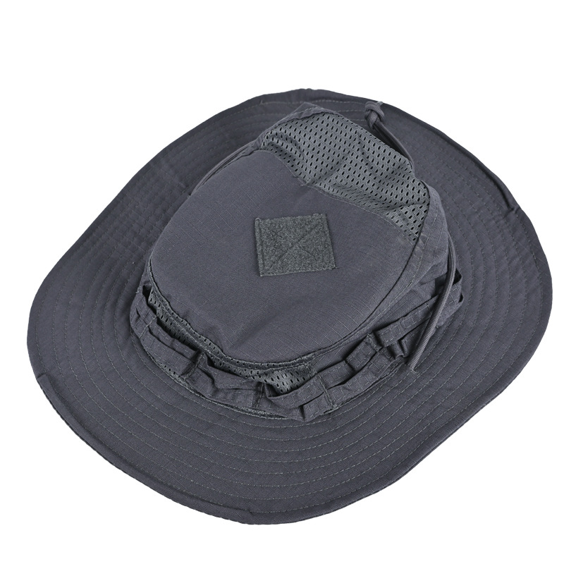 Nuevo sombrero de camuflaje transfronterizo al aire libre táctico militar de pesca de borde redondo sombrero de pescador de sombrero de sombrero de escalera de montaña de protección solar