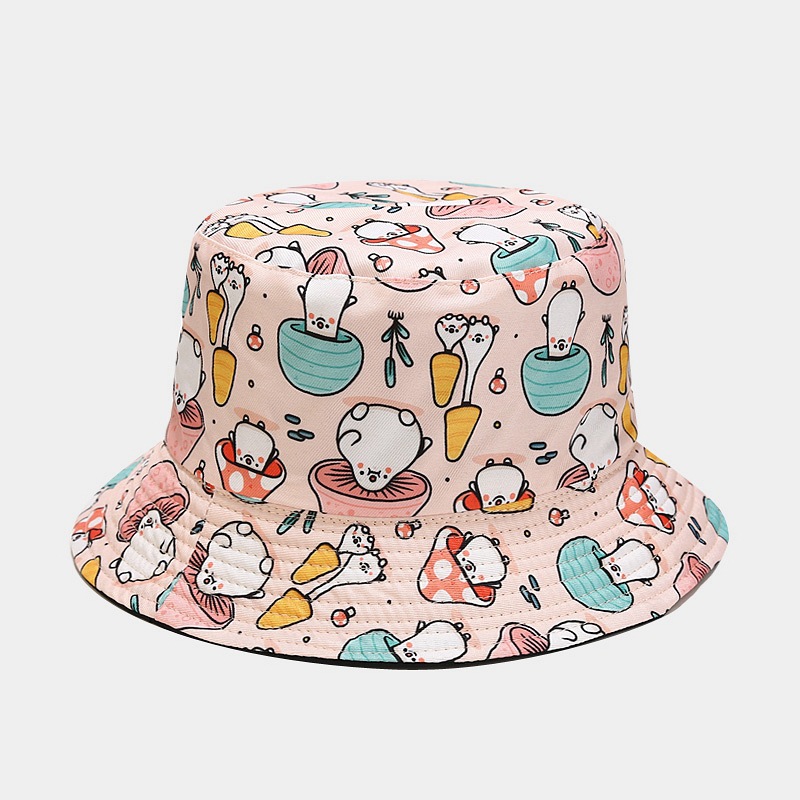 Women's Simple Style Flower Printing Flat Eaves Bucket Hat display picture 3