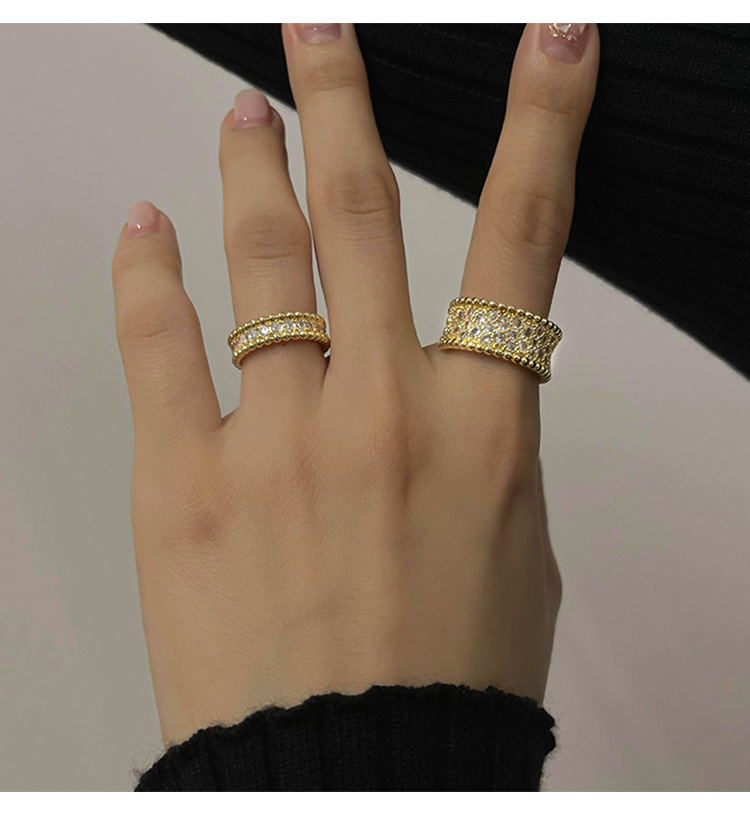 Fashion Geometric Copper Diamond Rhinestones Open Ring 1 Piece