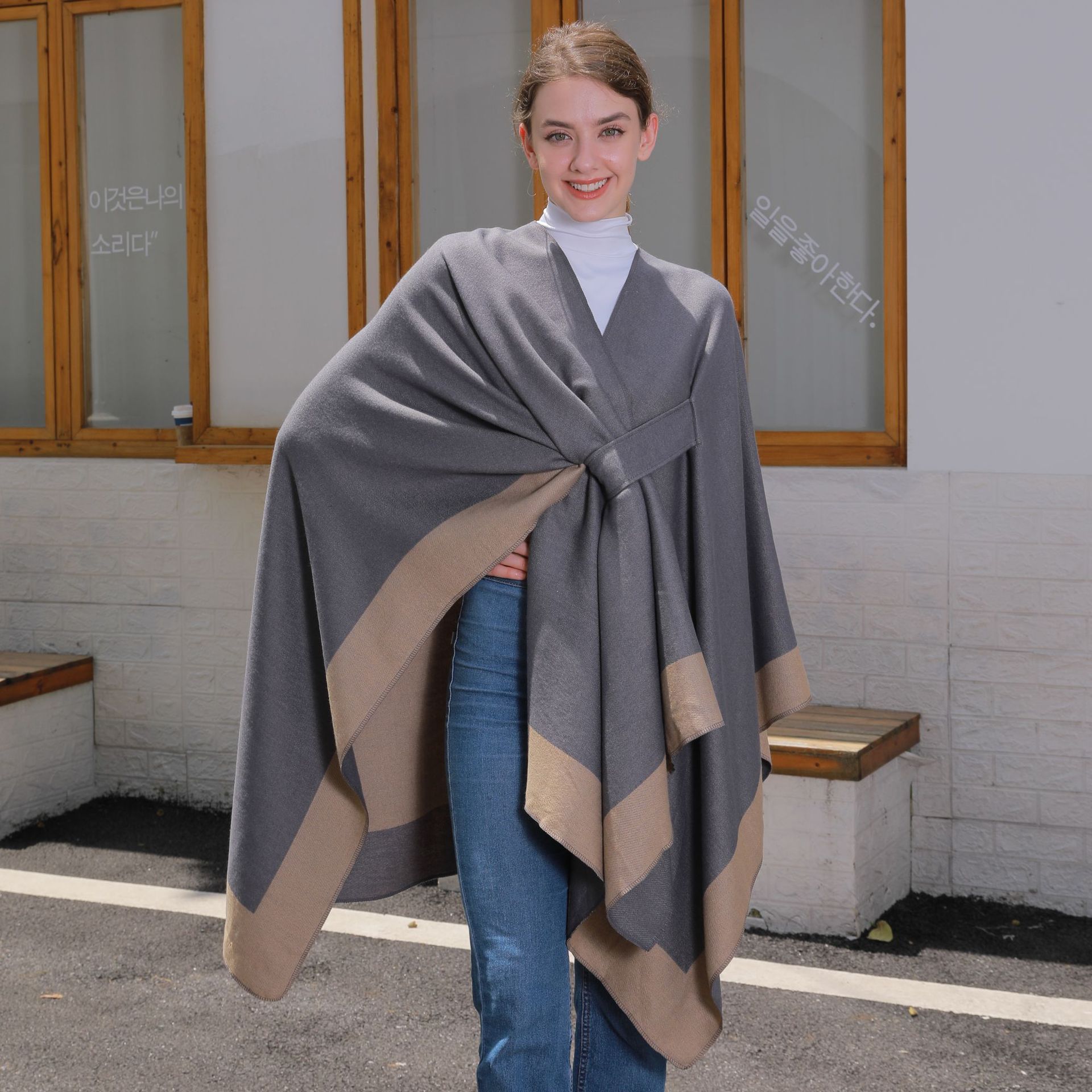 Amazon venta en caliente correa de doble cara camisa de cachemira para mujeres europeas y estadounidenses al por mayor comercio exterior