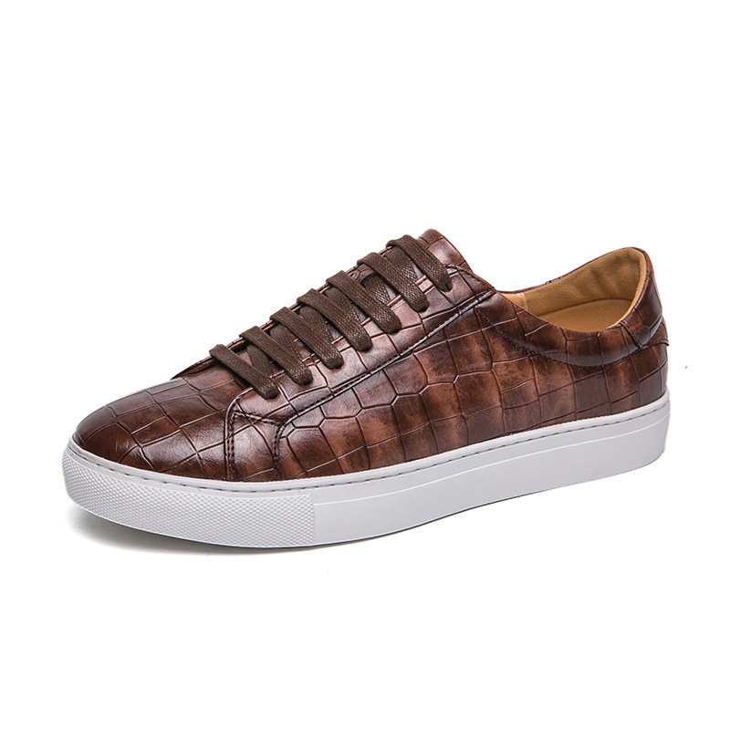 Cheap foreign trade plus size British style platform sneakers 38-46 size trendy casual leather shoes men's sports white shoes