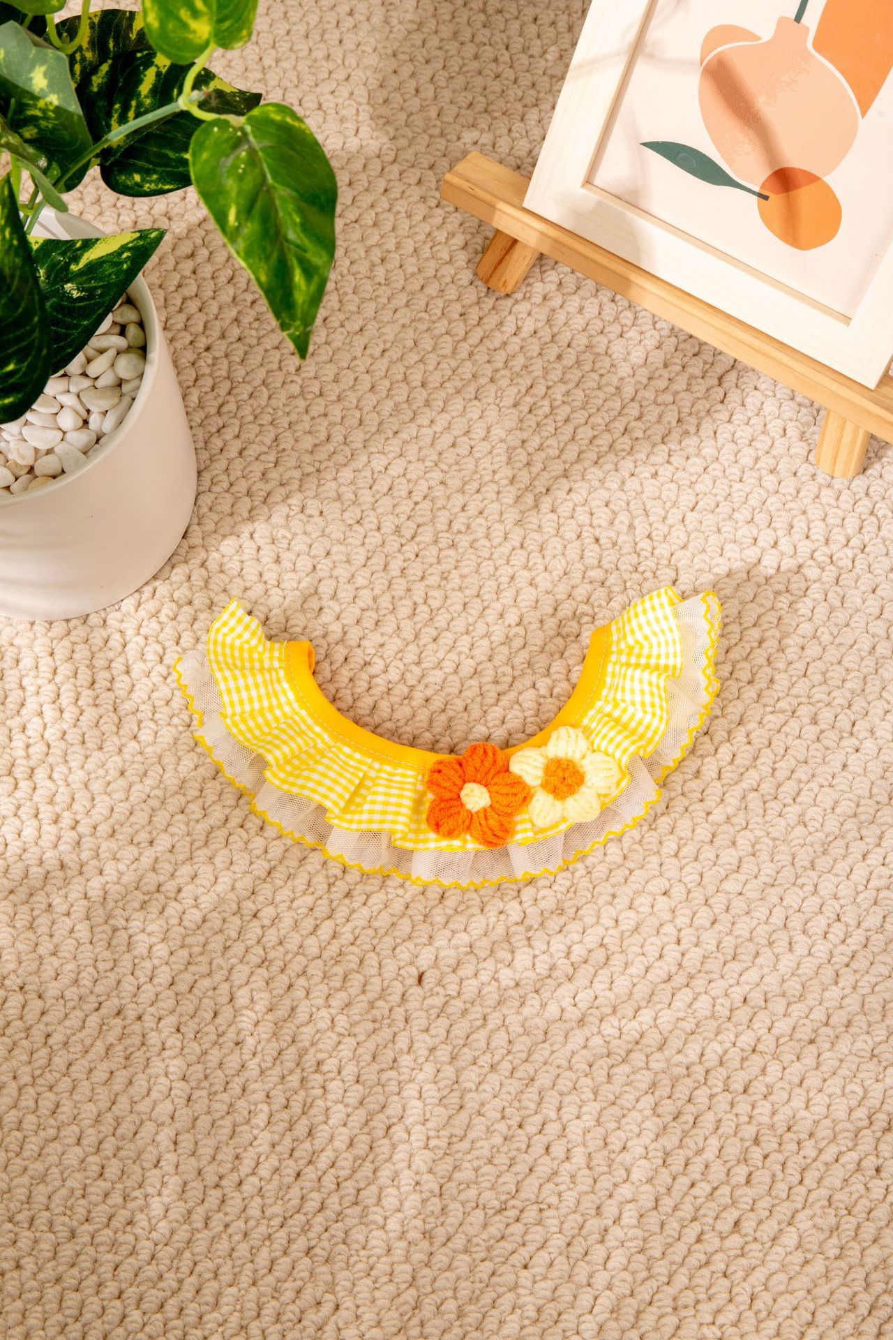 메쉬 퍼프 플라워-옐로우