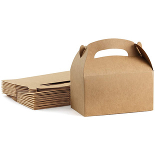 Manufacturer's Ready-Made Party Gift Boxes, Cross-Border Style, White Card Kraft Paper Hand-Held Candy Boxes, Hand-Held Gift Boxes, Cake Boxes