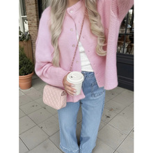 J 33729 Pink knit cardigan ��ɫ��֯�����羳����ͨ