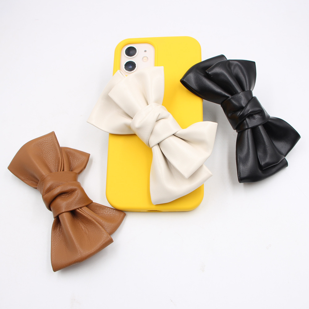 three-dimensional PU Leatherwear bow Mobile phone shell parts diy Wrist strap manual Accessories bow Material Science