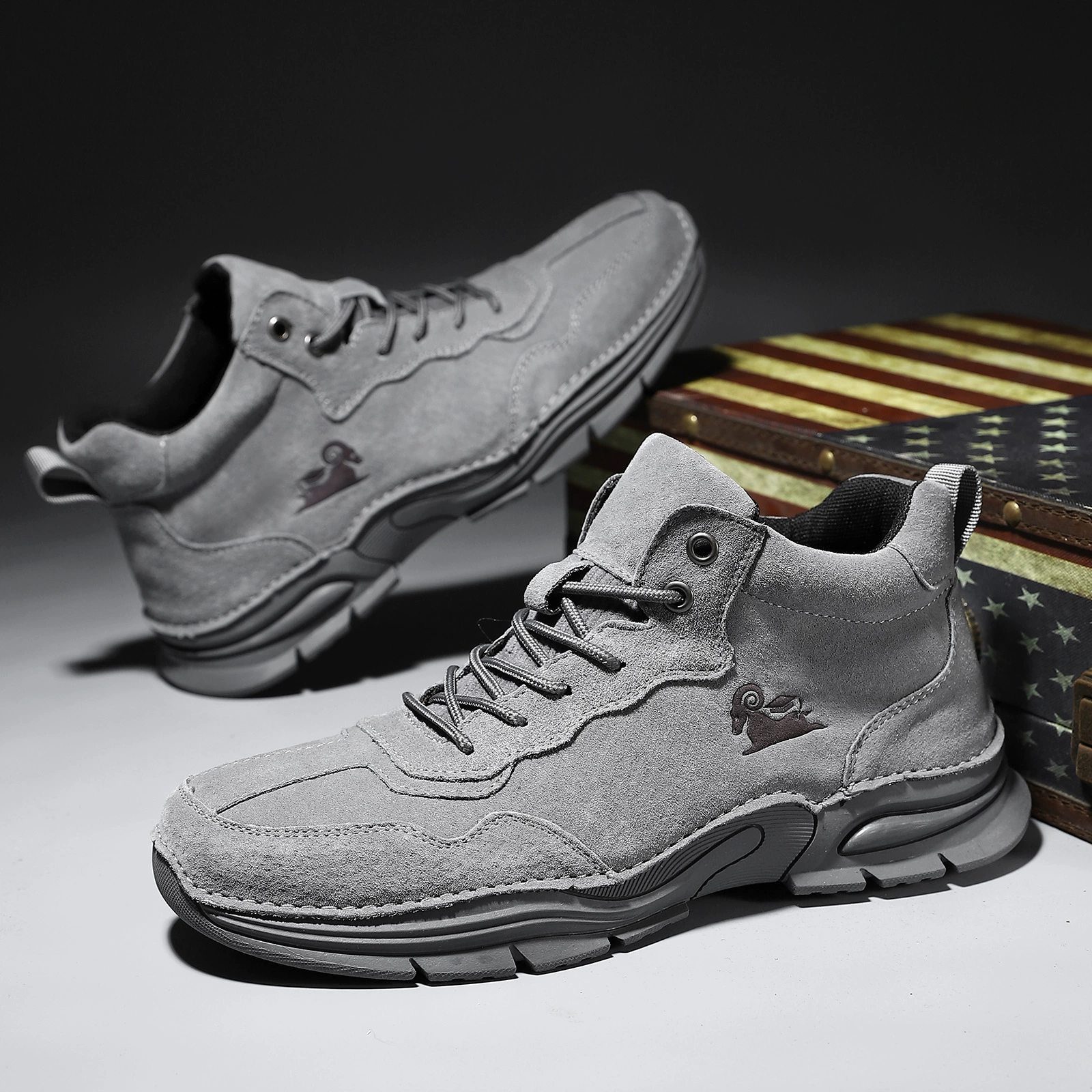 Трансграничные взрывные высокие наружные повседневные туфли кожаные сапоги Martin мужская обувь Amazon износостойкая и нескользкая мужская обувь большого размера