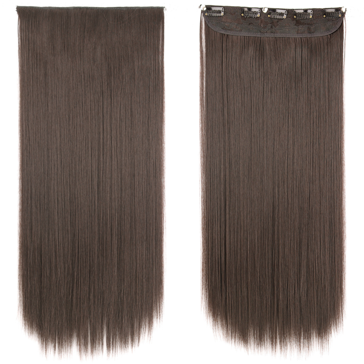 55CM pelucca de cabello recto de mujer una pieza de extensión de cabello de cinco tarjetas pelucca de cabello fluffy