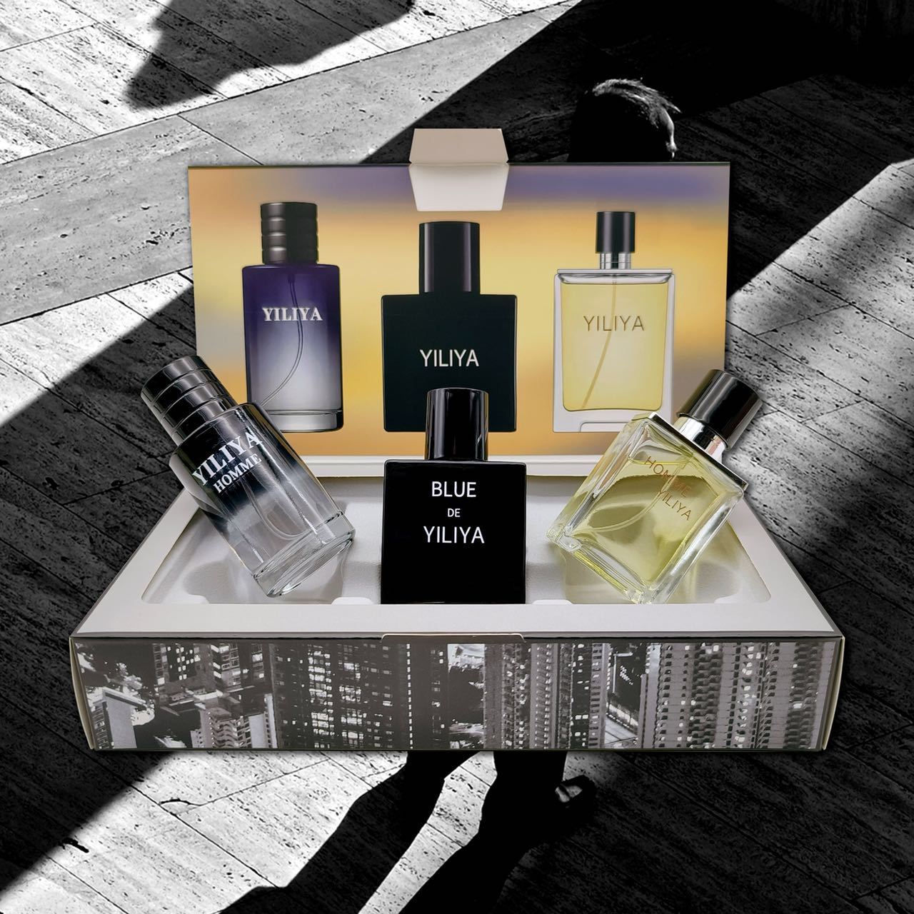 Conjunto de perfume transfronterizo para mujer, fragancia duradera, fragancia ligera y fresca, caja de regalo de tres piezas de perfume vietnamita Gulong para hombre