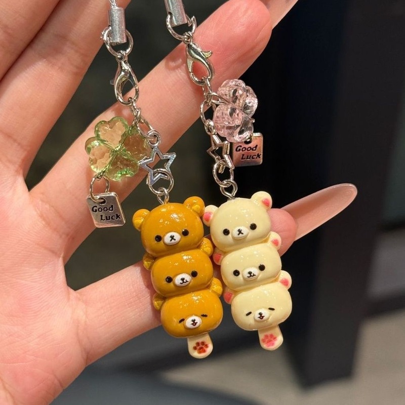 Cute Candied Hawthorn Rilakkuma Phone Strap Keychain Soft Cute Cartoon Bear Brother and Sister Couple Best Friend Pendant Gift Cute Candied Hawthorn Rilakkuma Phone Strap Keychain Soft Cute Cartoon Bear Brother and Sister Couple Best Friend Pendant Gift