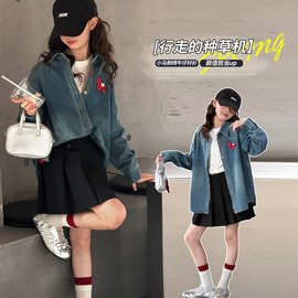 女童春装小马牛仔衬衫2026新款洋气儿童百搭洋气衬衣男女童外套潮