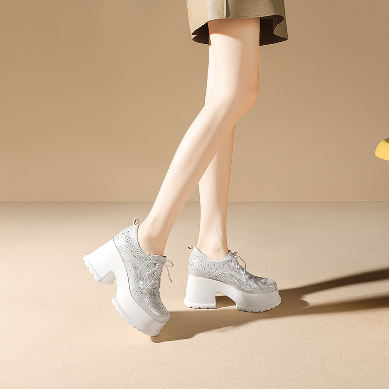 Giày cao gót nữ đế xuồng platform gót thô 10 cm — Màu đen chi tiết 3