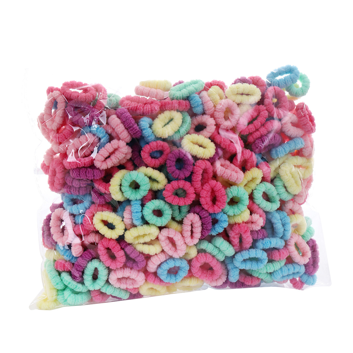 Anillo para el cabello pequeño en forma de flor para niños, anillo de toalla sin costuras simple y de alta elasticidad, cuerda para la cabeza de niña, banda de goma para el cabello atado al bebé