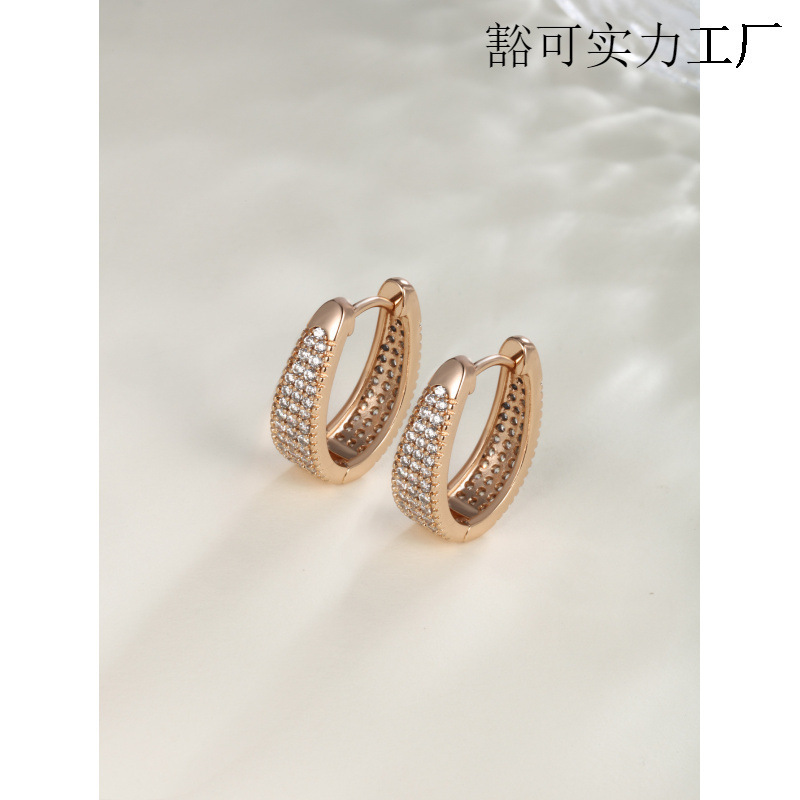 旭平外贸跨境个性耳圈耳扣欧美夸张耳饰女气质锆石耳环夏季高级感|undefined