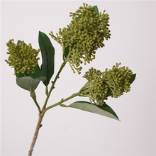 带叶3头小葱花软装室内家居装饰品摆件仿真植物民宿道具摄影美式