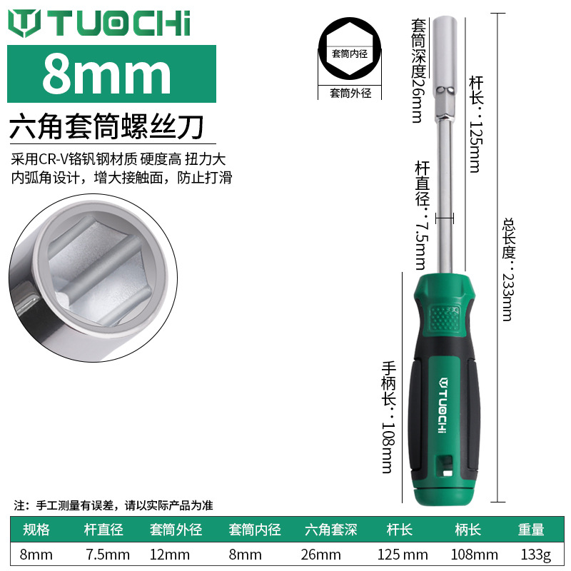 Отвертка торцевая Tuochi 8 мм (M5)