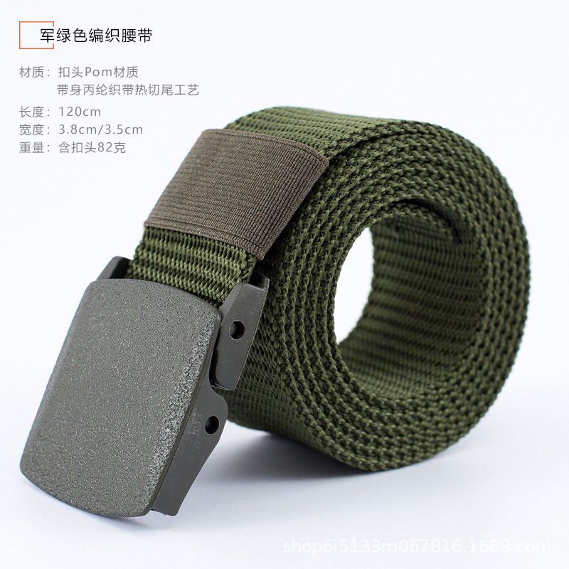 38 amplia transfronteriza Deportes nylon pantalones tácticos cinturón polipropileno hebilla automática cinturón tejido hombres y mujeres protección del medio ambiente pantalones cinturón